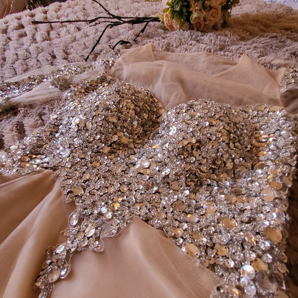 Dress with lots of beads and crystals
